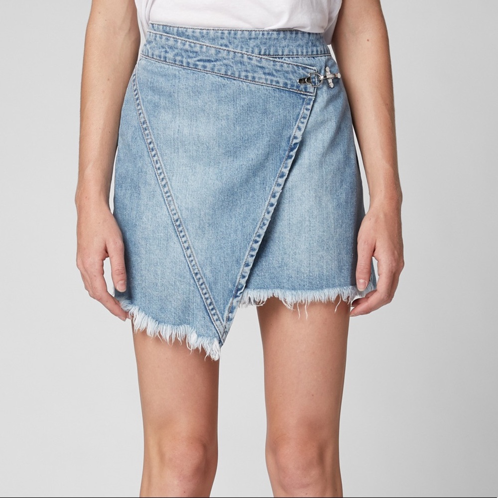 BlankNYC asymmetrical denim skirt plus size 32